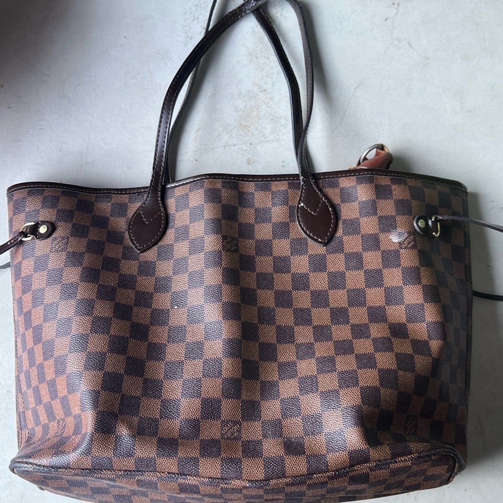 Brown Checker Tote Handbag